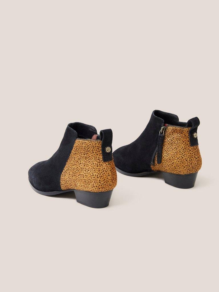 Wide Fit Suede Pony Ankle Boot in BLK PR - FLAT BACK
