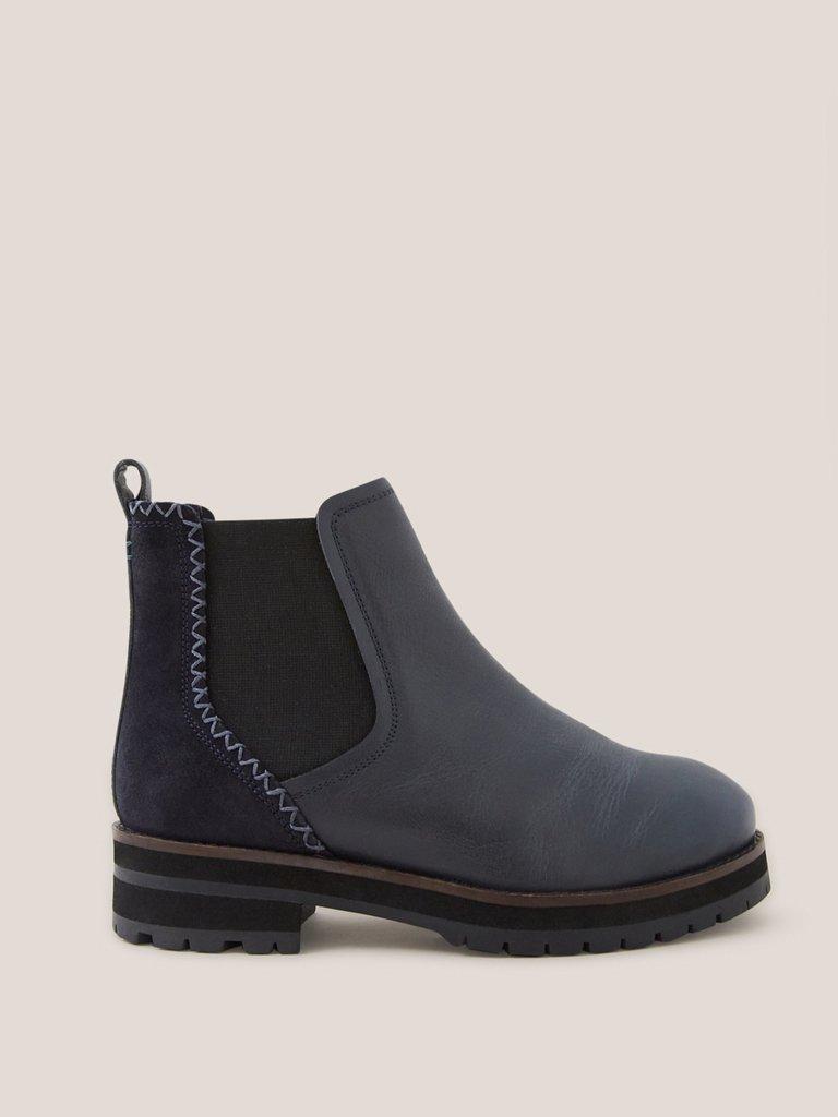 Wide Fit Leather Chelsea Boot in DARK NAVY White Stuff