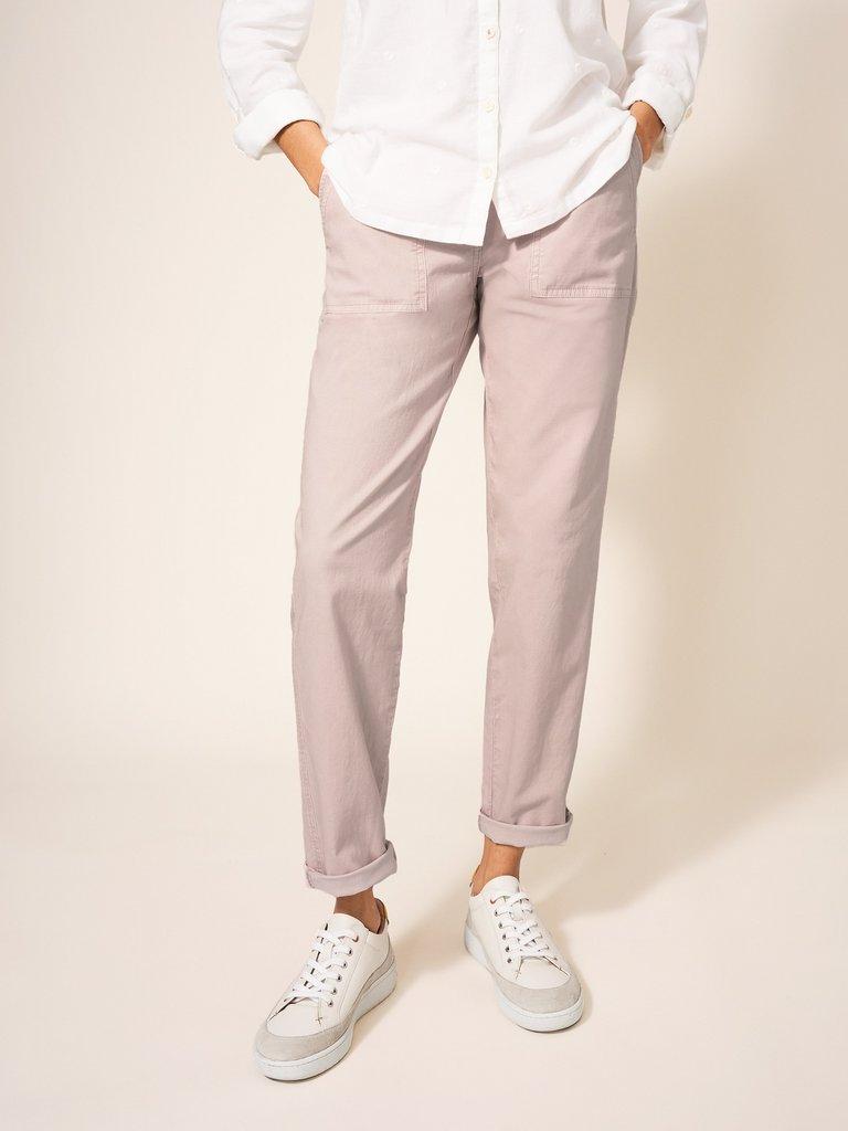 Twister Tea Dye Chino in DUS PINK - MODEL FRONT