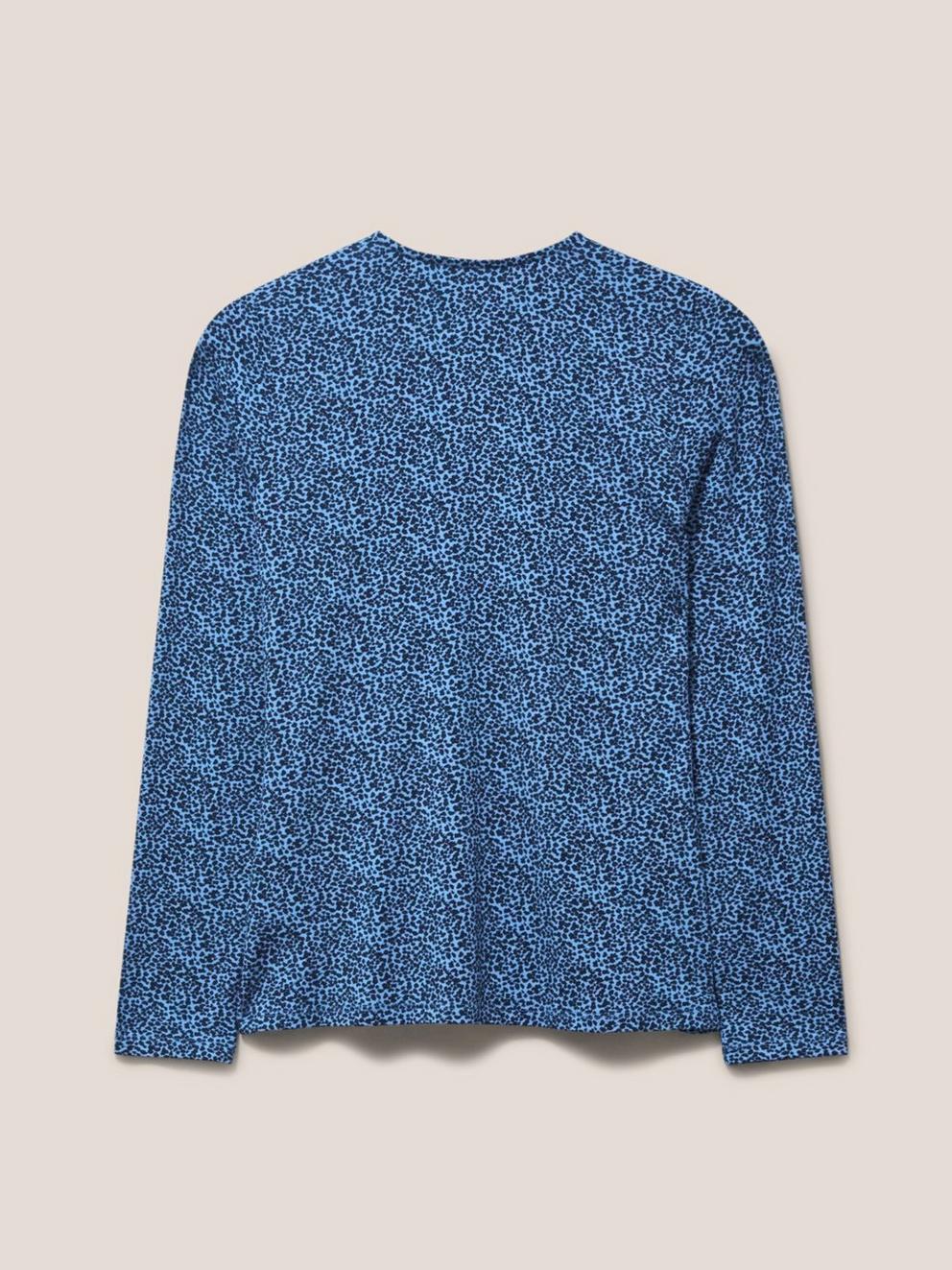 Wrap Top in BLUE MLT - FLAT BACK