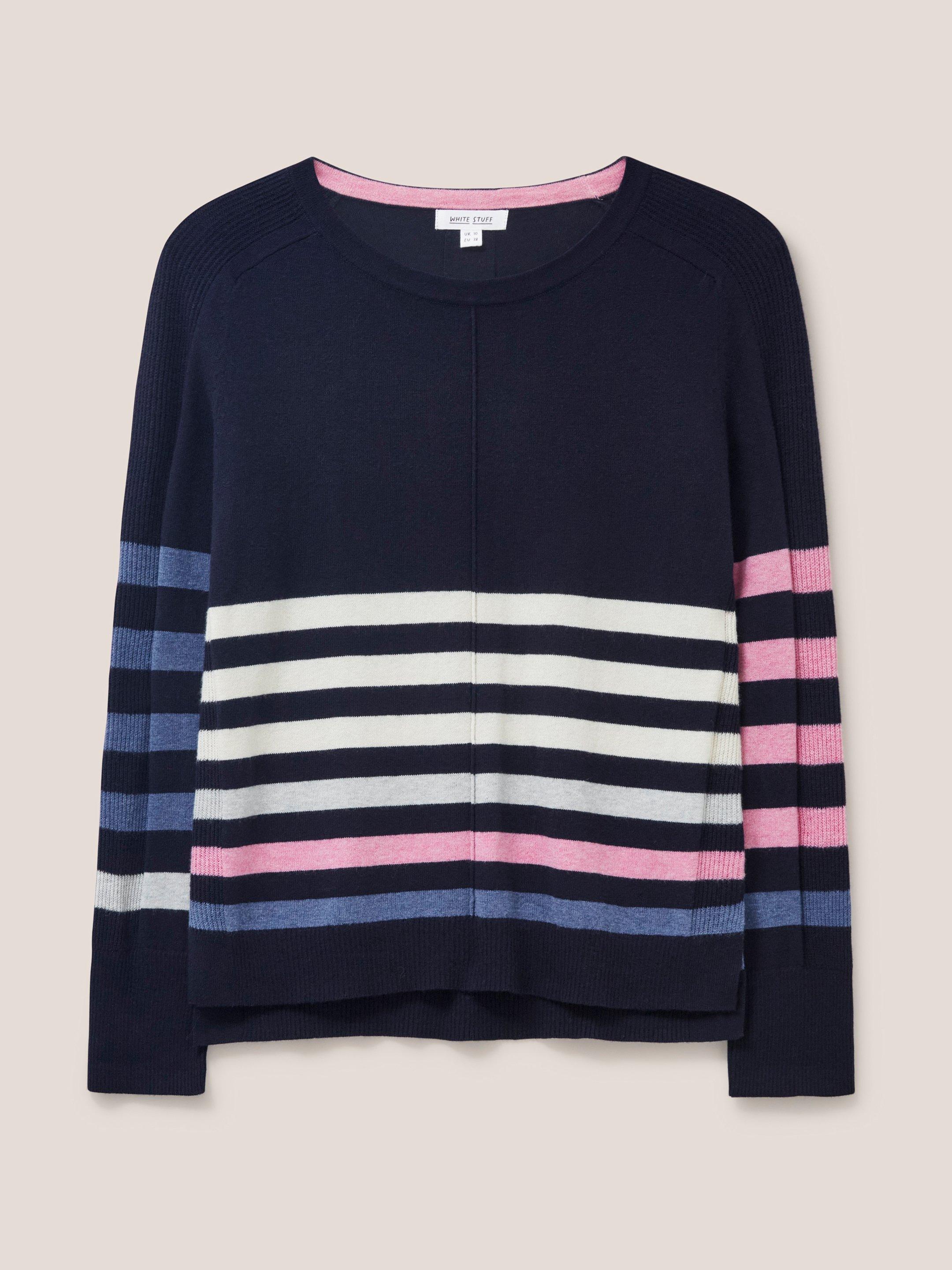 URBAN CASUAL JUMPER in NAVY MULTI - FLAT FRONT