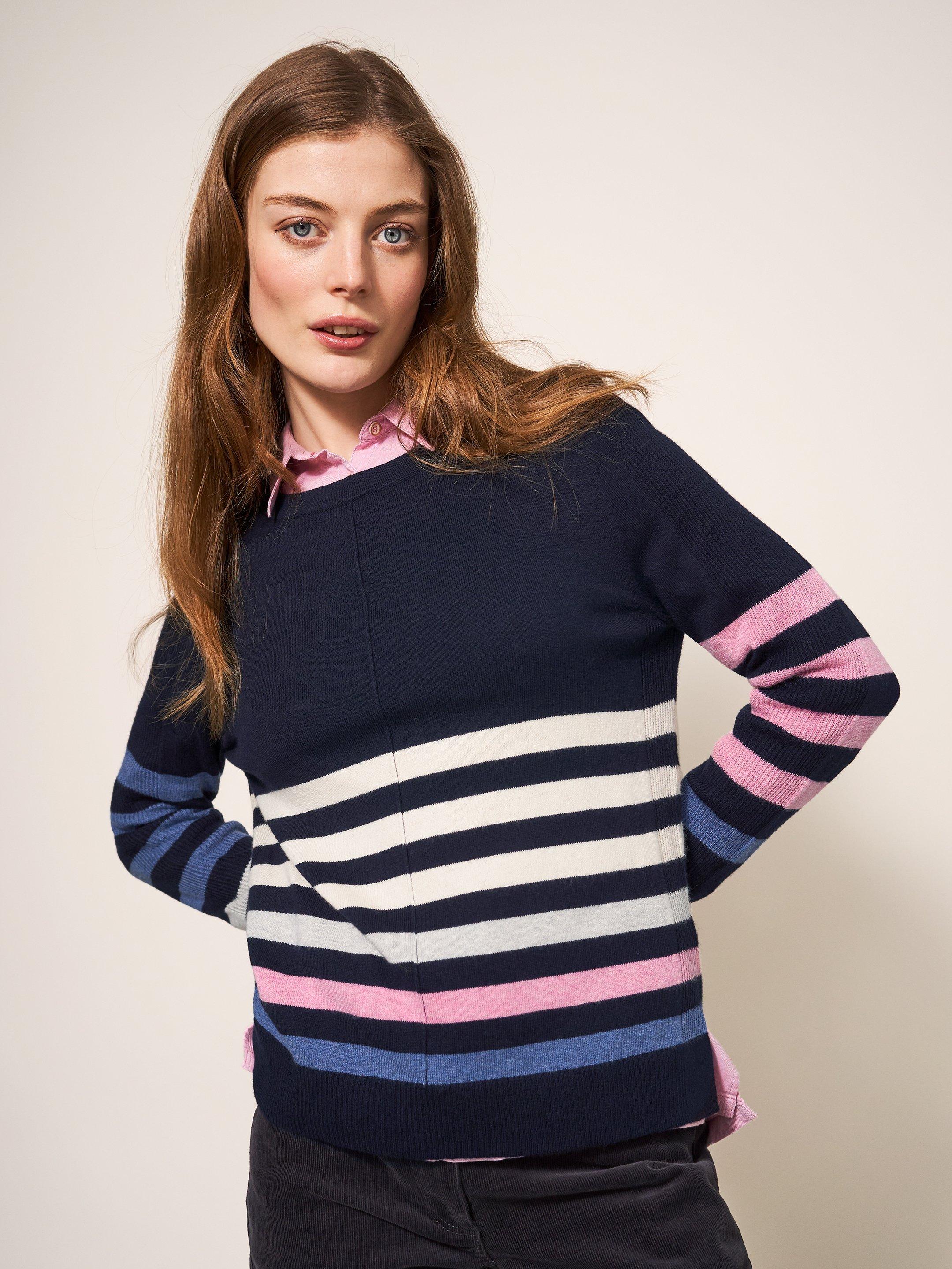 Navy striped jumper on sale womens