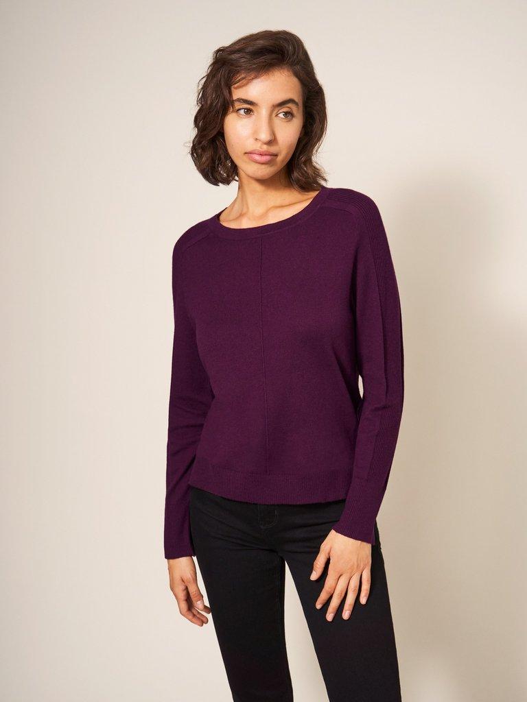 URBAN JUMPER in DK PLUM - MODEL DETAIL