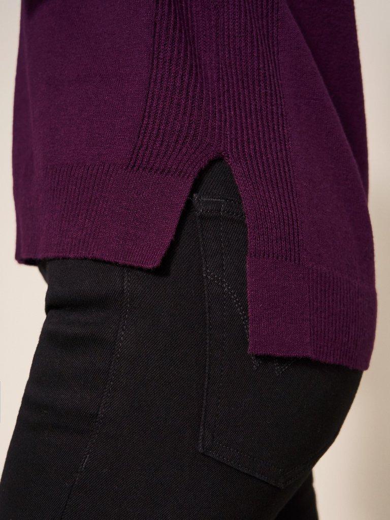 URBAN JUMPER in DK PLUM - MODEL FRONT