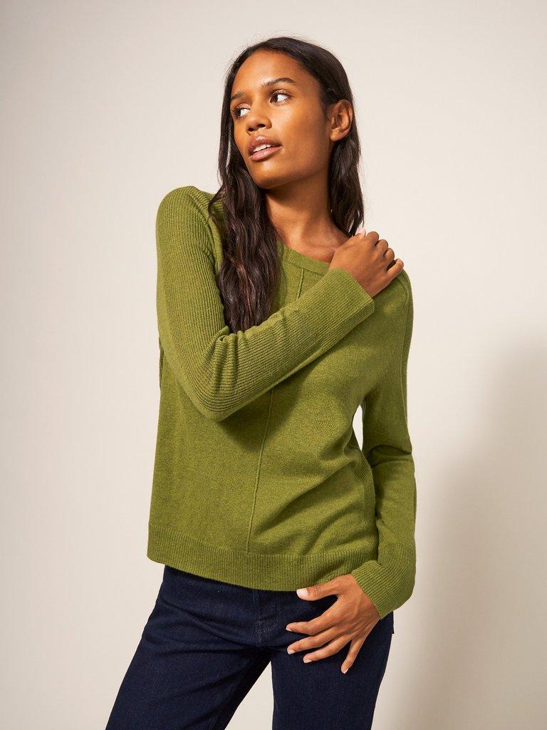 Olive green sale jumper womens