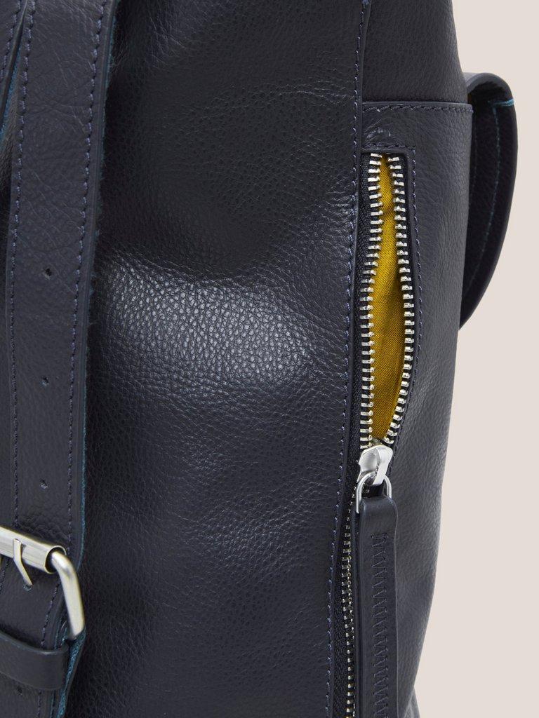 Flossy Convertible Leather Bag in NAVY MULTI - FLAT DETAIL