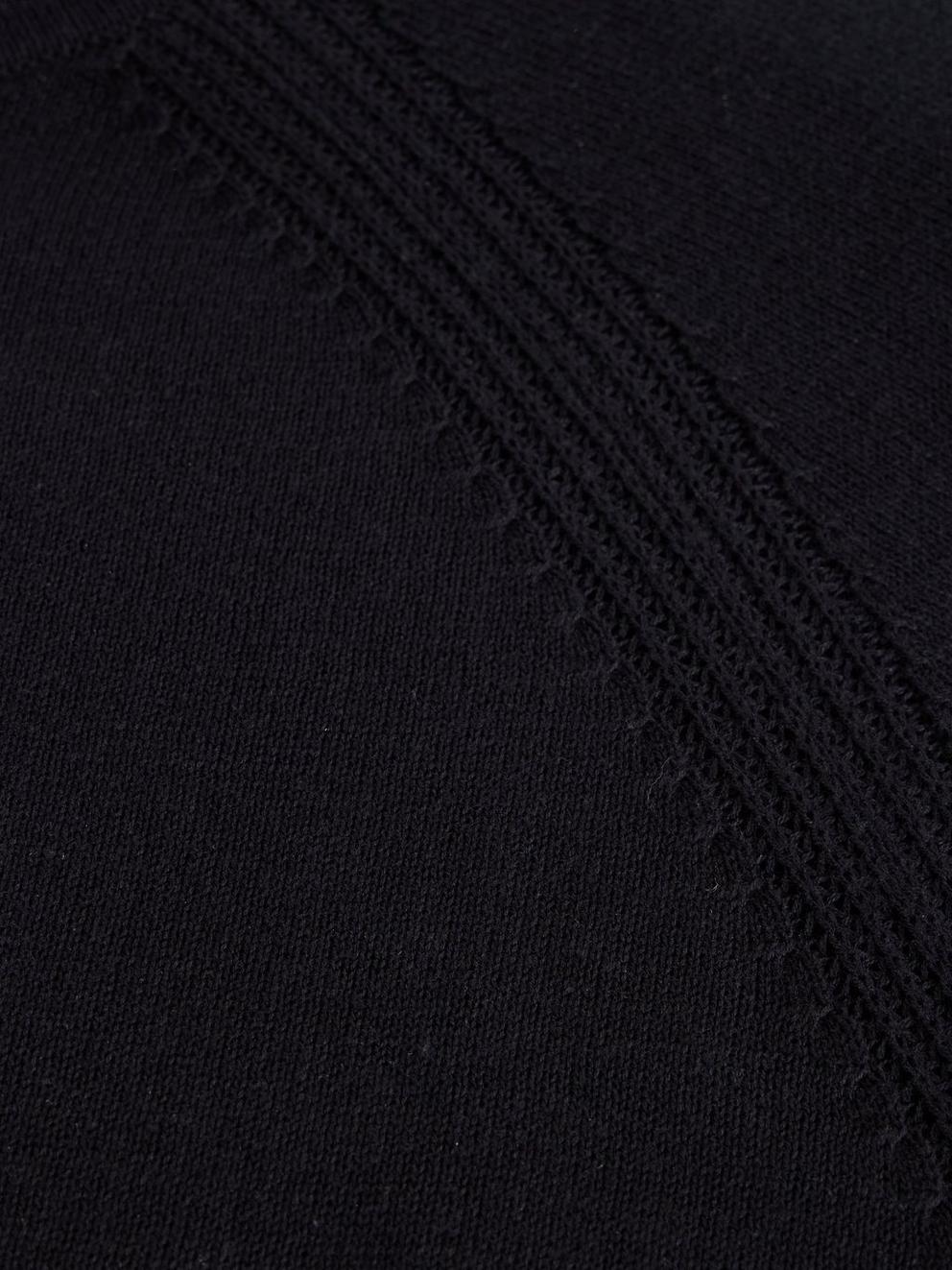 Lulu Knitted Cardi in PURE BLK - FLAT DETAIL