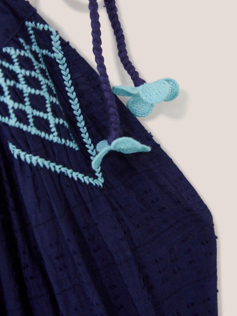 Lulee Cotton Maxi Dress in NAVY MULTI - FLAT DETAIL