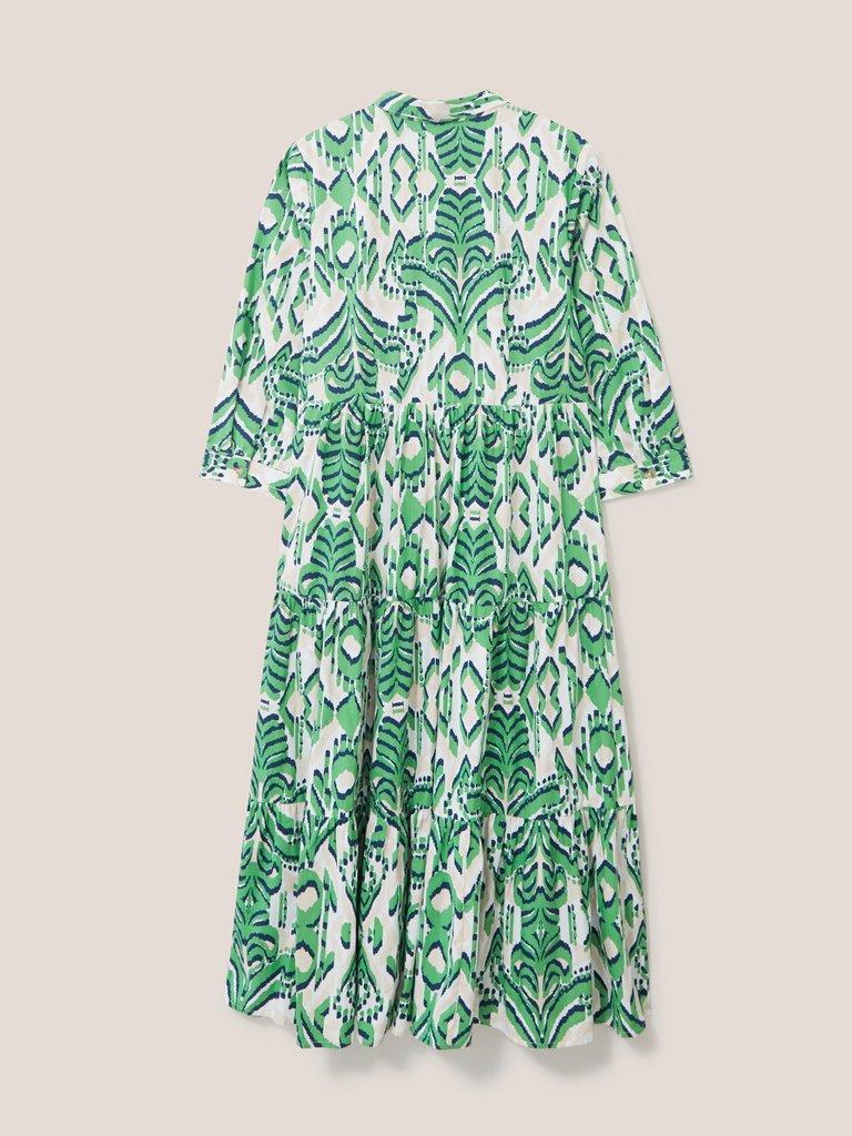 Mayra Tiered Dress in GREEN MLT - FLAT BACK