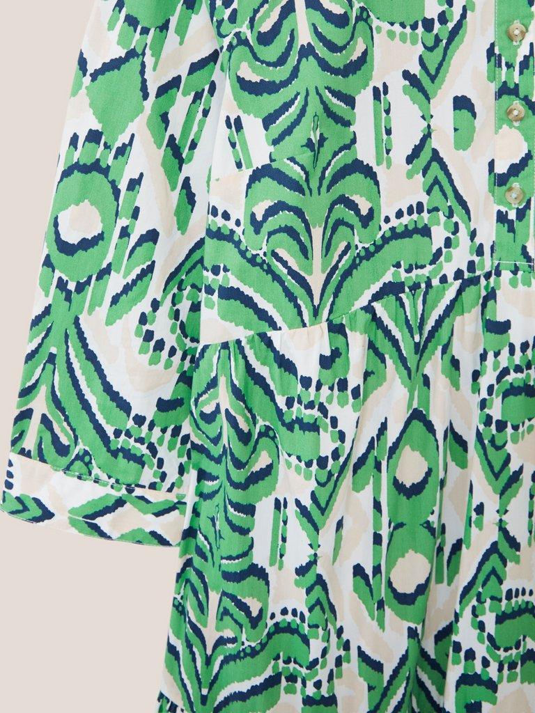 Mayra Tiered Shirt Dress in GREEN MULTI