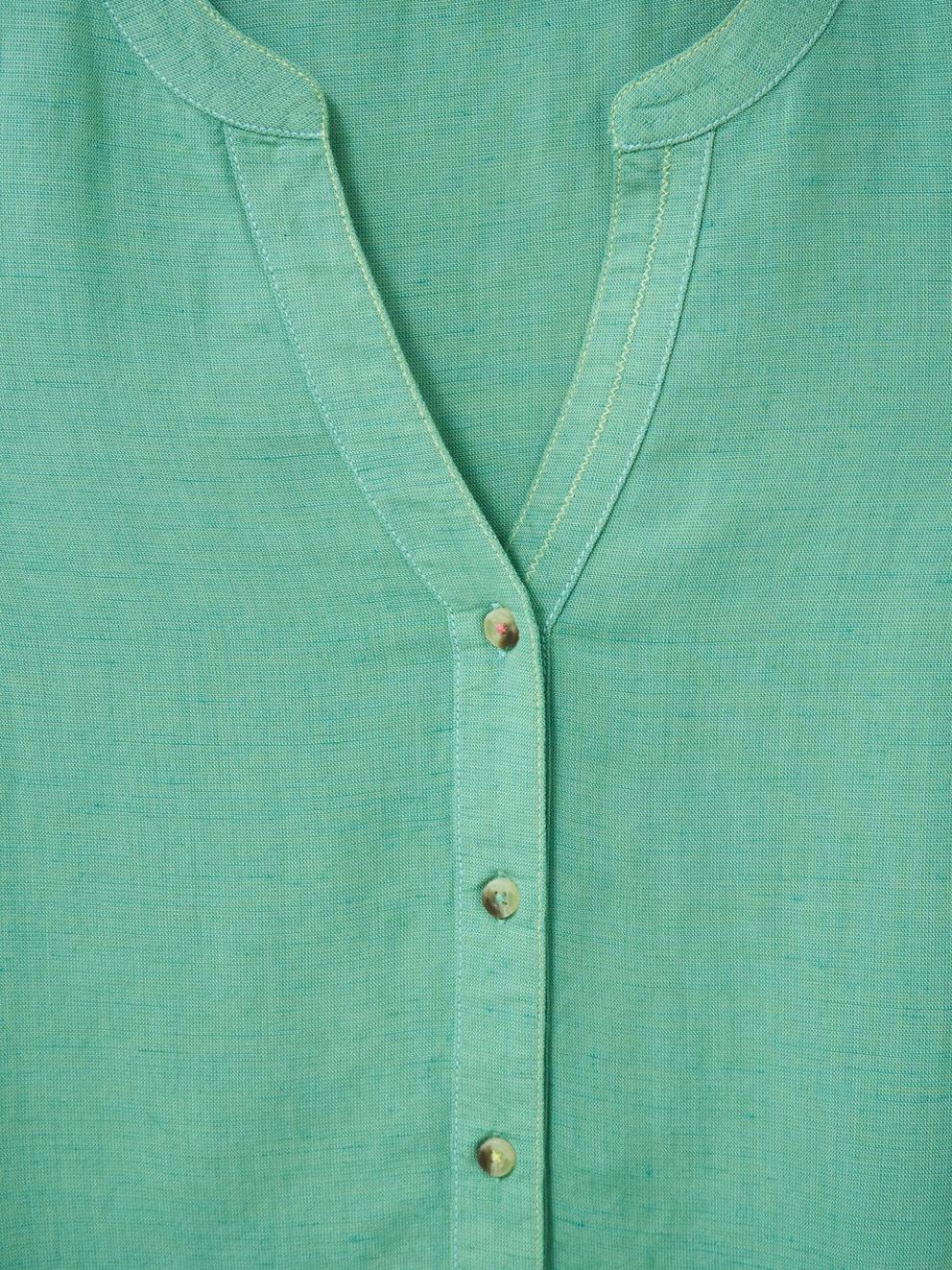 Ferne Vest in MID GREEN - FLAT DETAIL