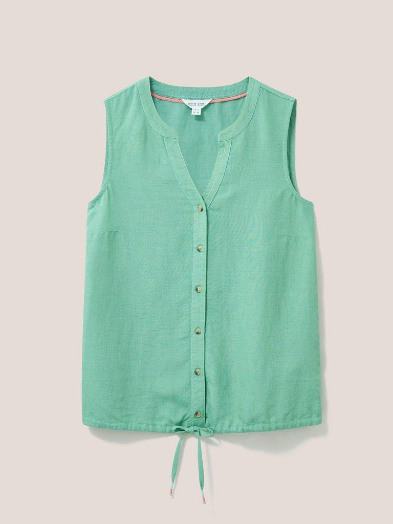 Ferne Vest in MID GREEN - FLAT FRONT