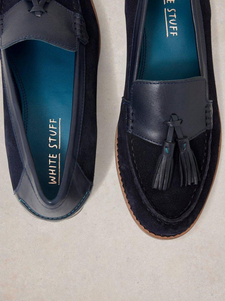 Elba Leather Loafer in DARK NAVY - FLAT DETAIL