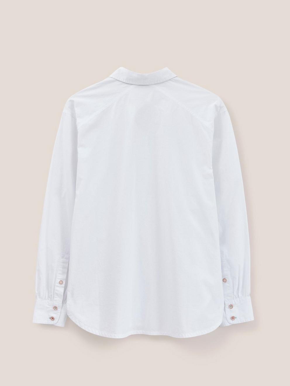 Freya Longline Shirt in NAT WHITE - FLAT BACK