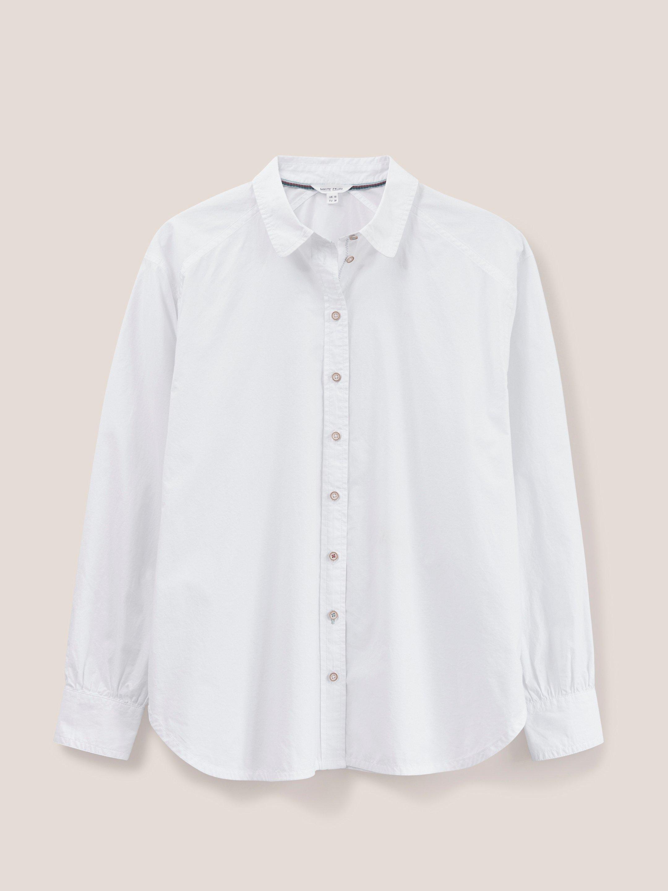 Freya Longline Shirt in NAT WHITE - FLAT FRONT