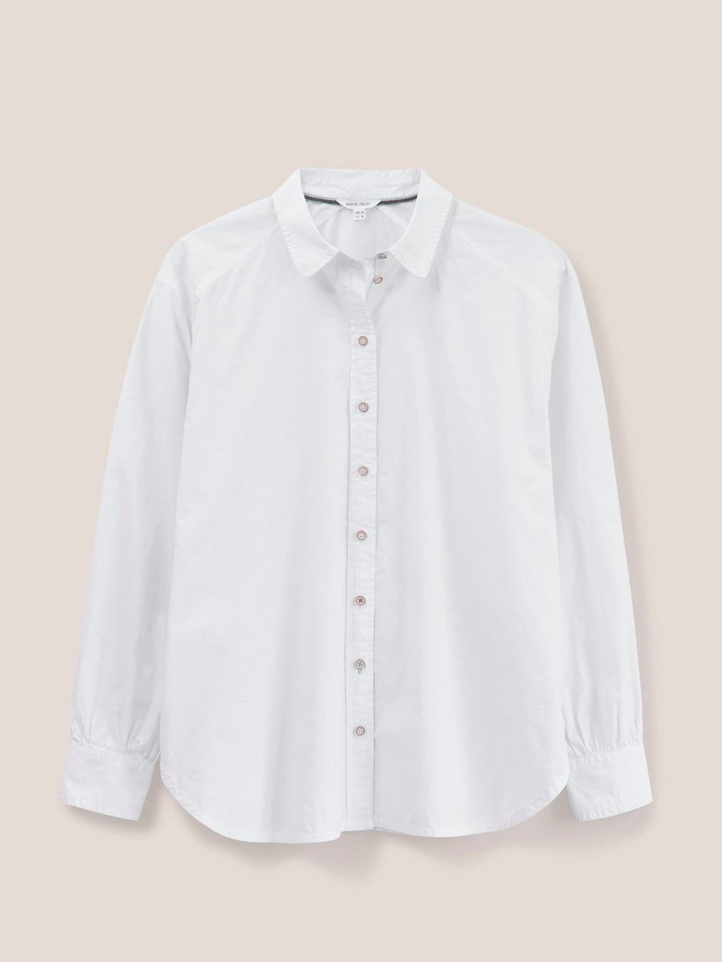 Freya Longline Shirt in NAT WHITE - FLAT FRONT