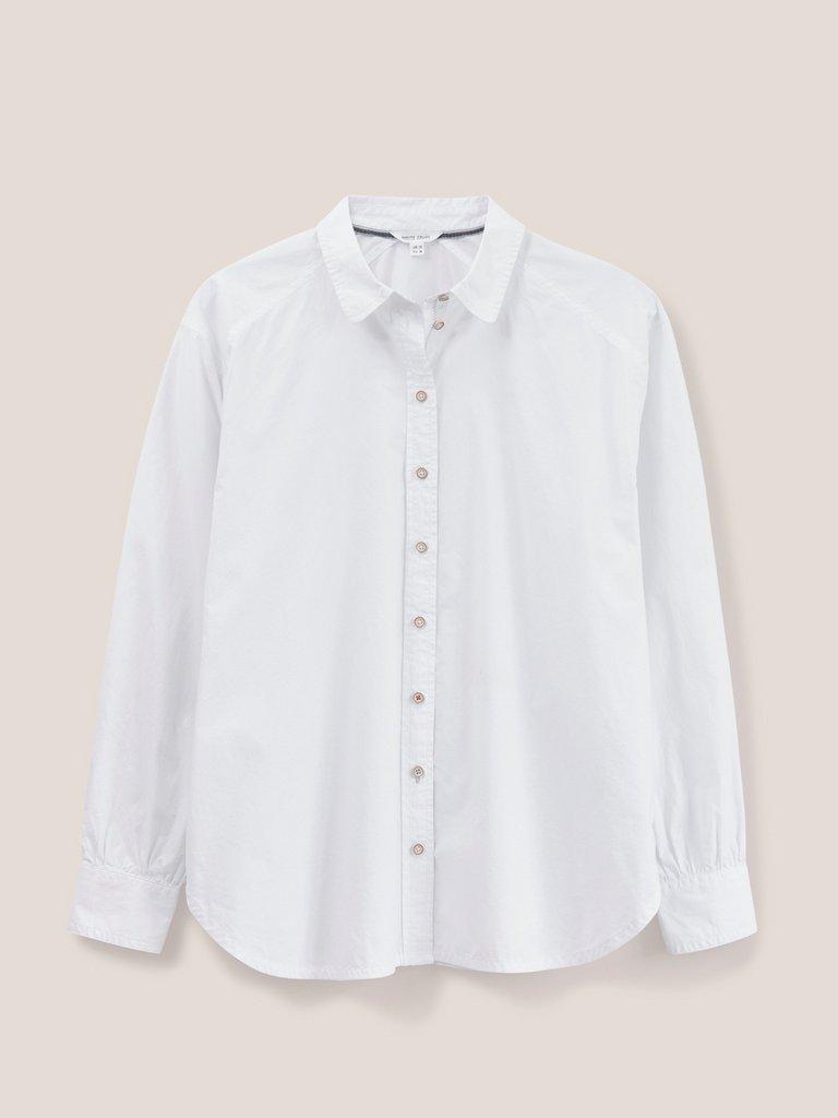 Freya Longline Shirt in NAT WHITE - FLAT FRONT