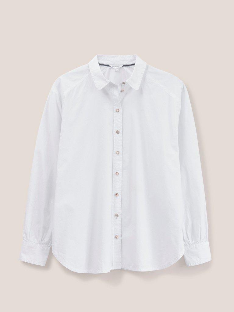 Freya Longline Shirt in NAT WHITE - FLAT FRONT