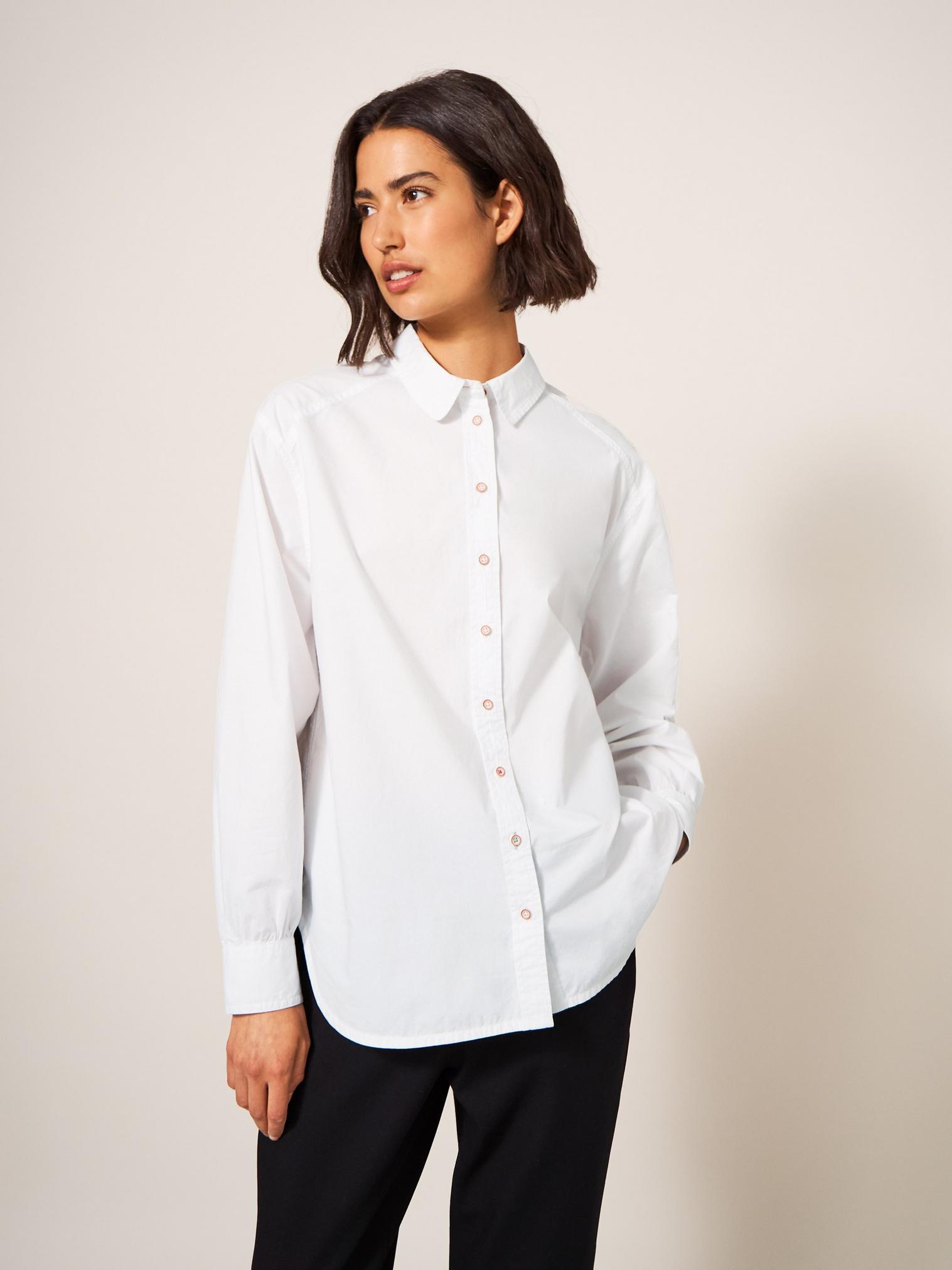 Freya Longline Shirt in NAT WHITE - LIFESTYLE
