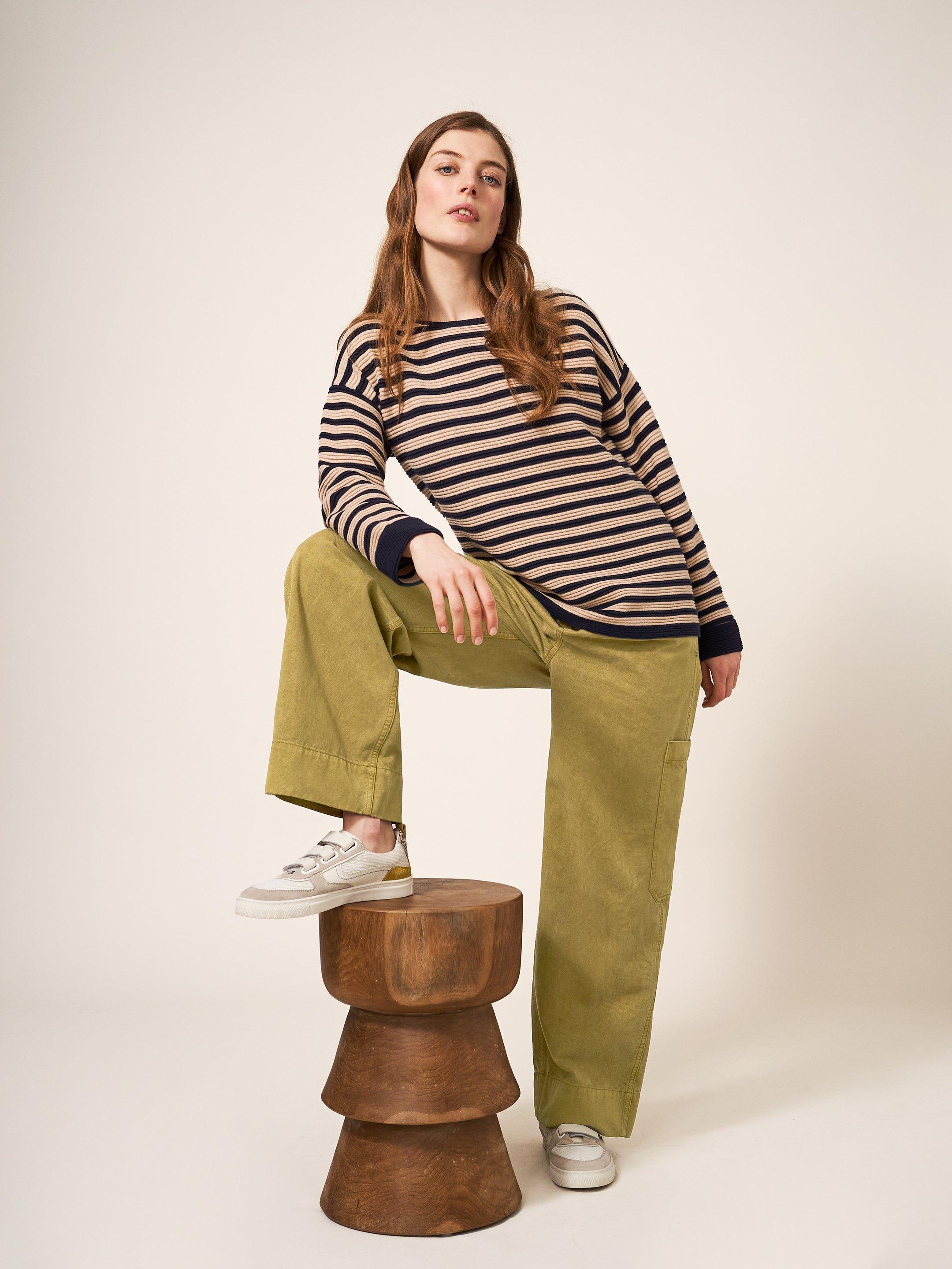 Carlie Wide Leg Cargo Trouser in MID GREEN - LIFESTYLE
