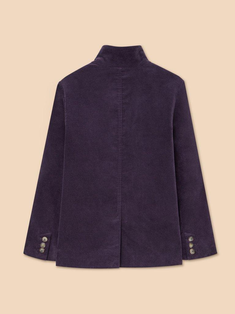 Karla Velvet Peacoat in DK PURPLE - FLAT BACK