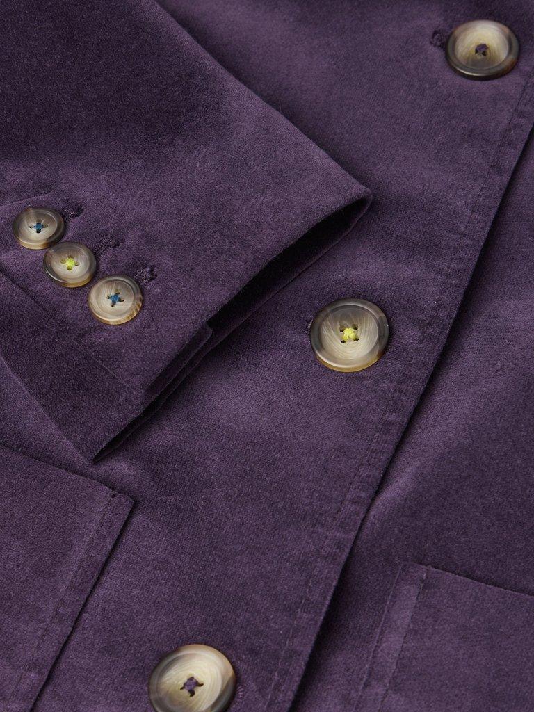 Karla Velvet Peacoat in DARK PURPLE | White Stuff