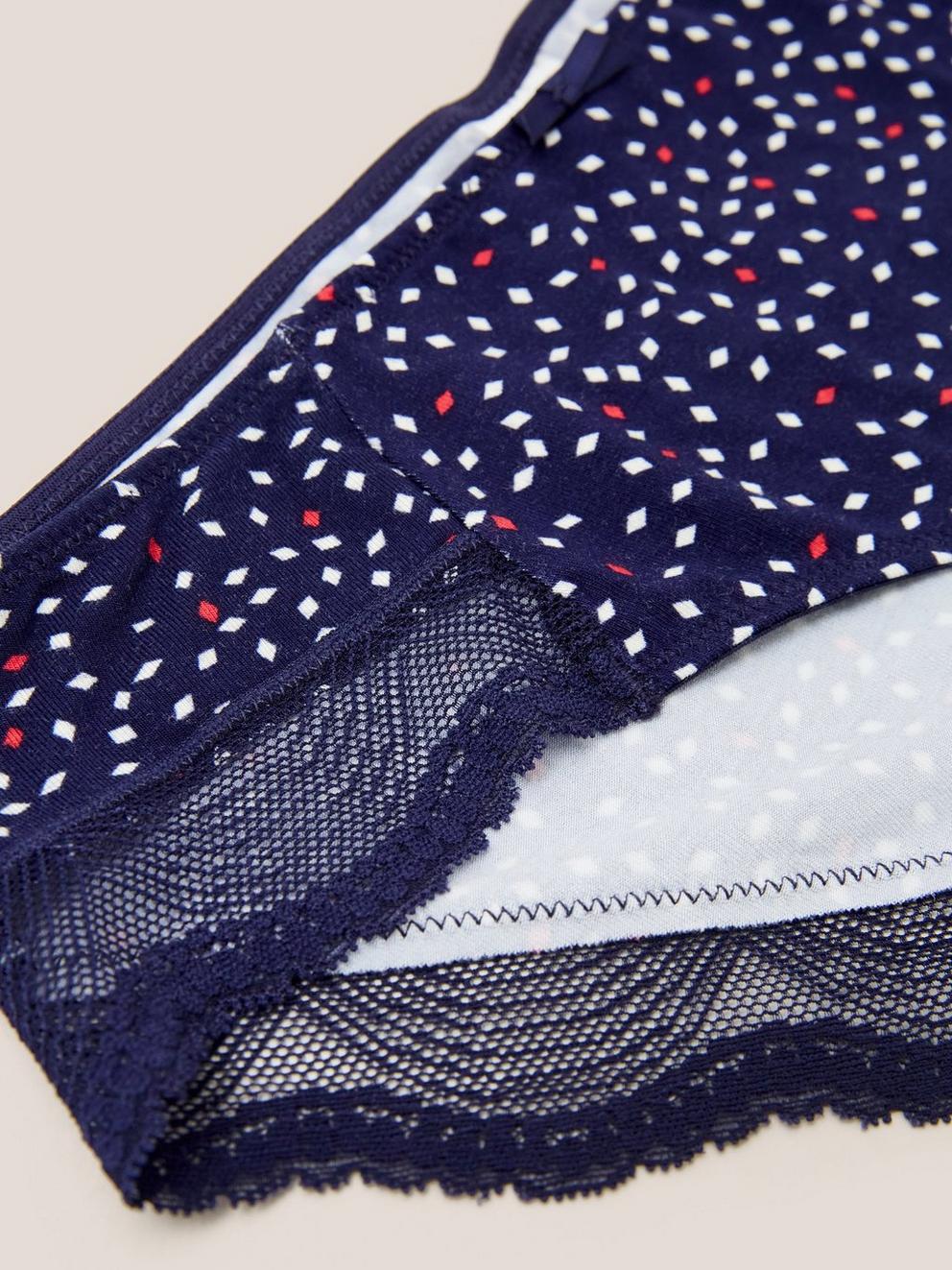 Shortie in NAVY MULTI - FLAT DETAIL