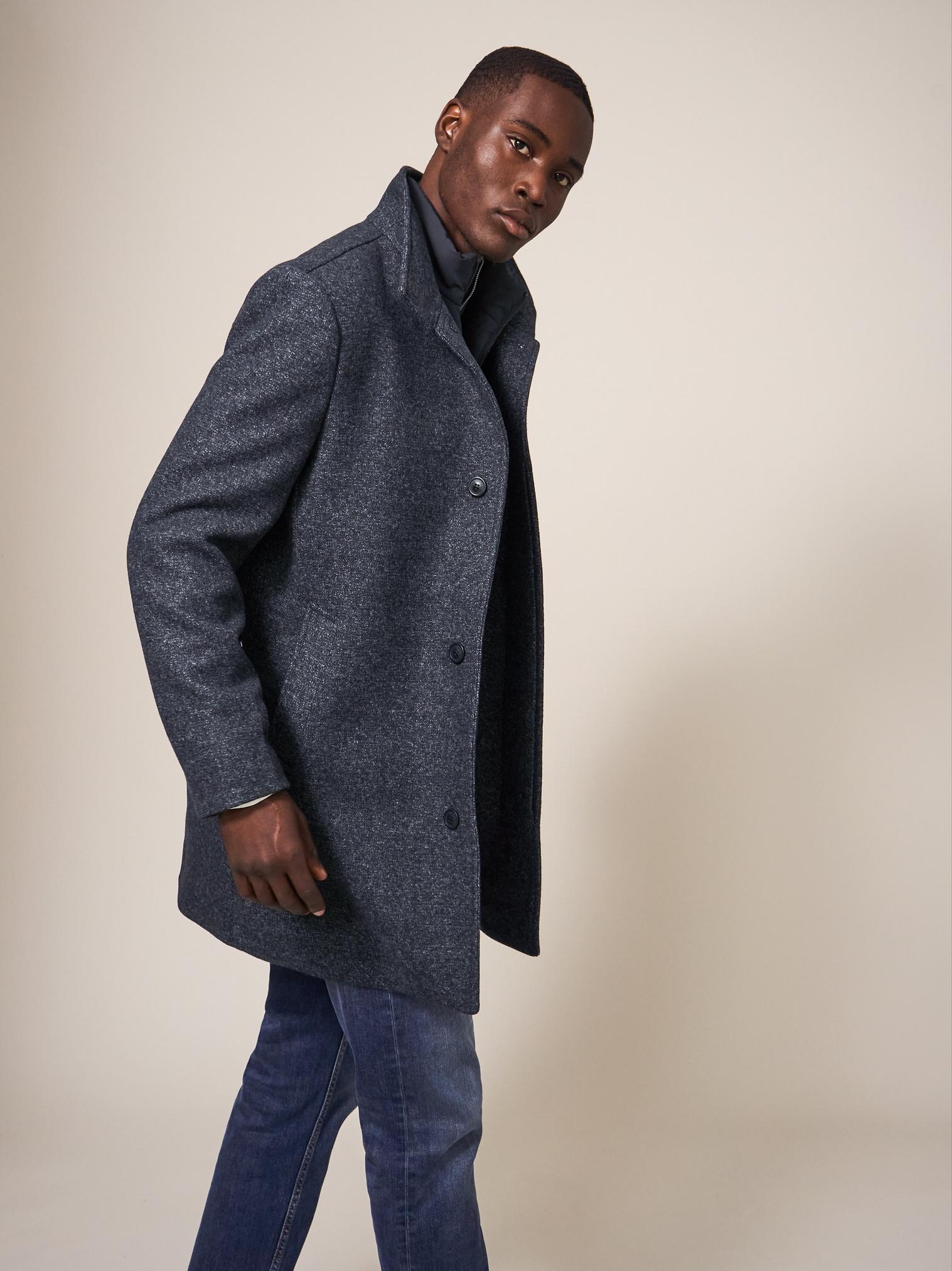 Horsholm Wool Funnel Coat in CHARC GREY - LIFESTYLE