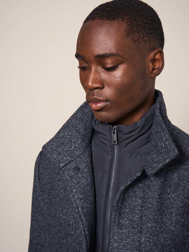 Horsholm Wool Funnel Coat in CHARCOAL GREY | White Stuff