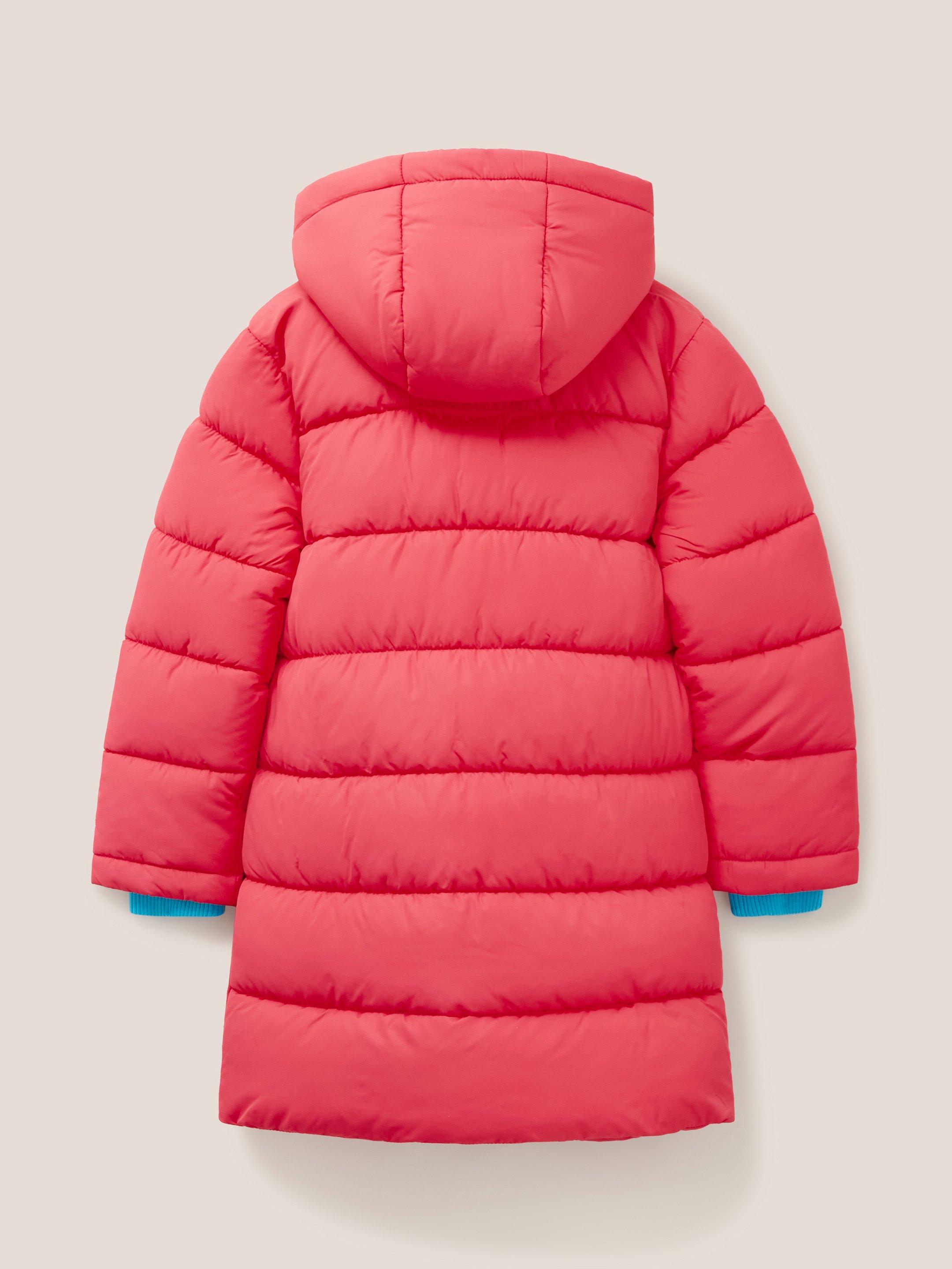 Pink longline puffer top jacket