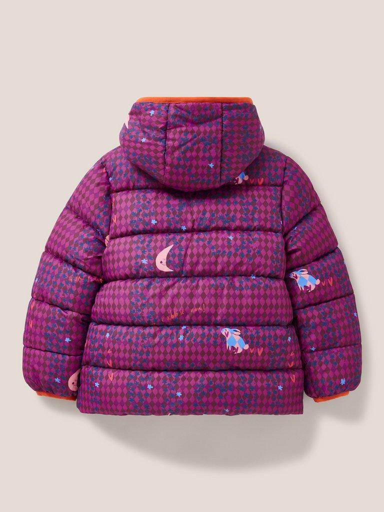 Quilted Print Puffer Jacket in PINK PR - FLAT BACK