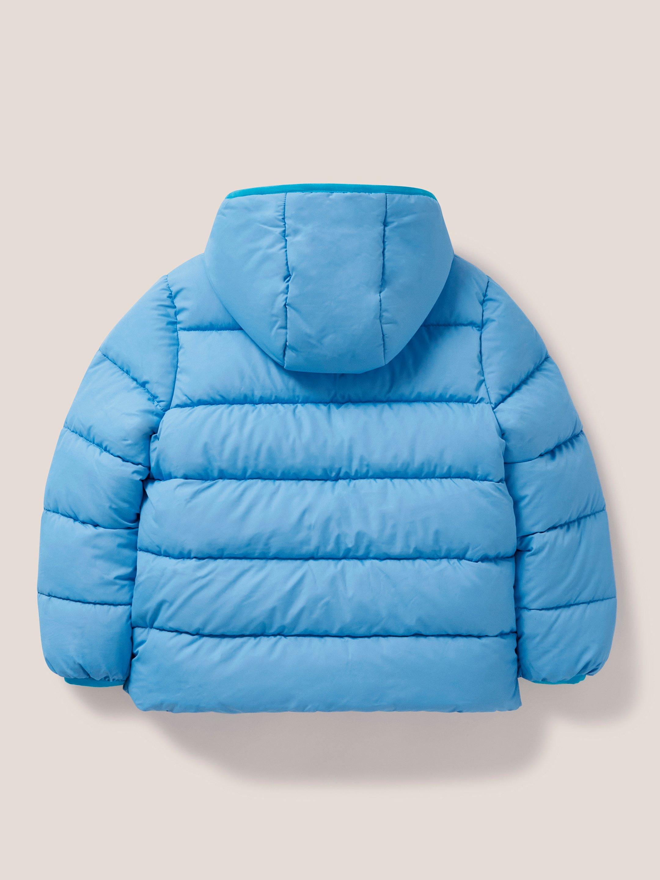Quilted Puffer Jacket in BRT TEAL - FLAT BACK