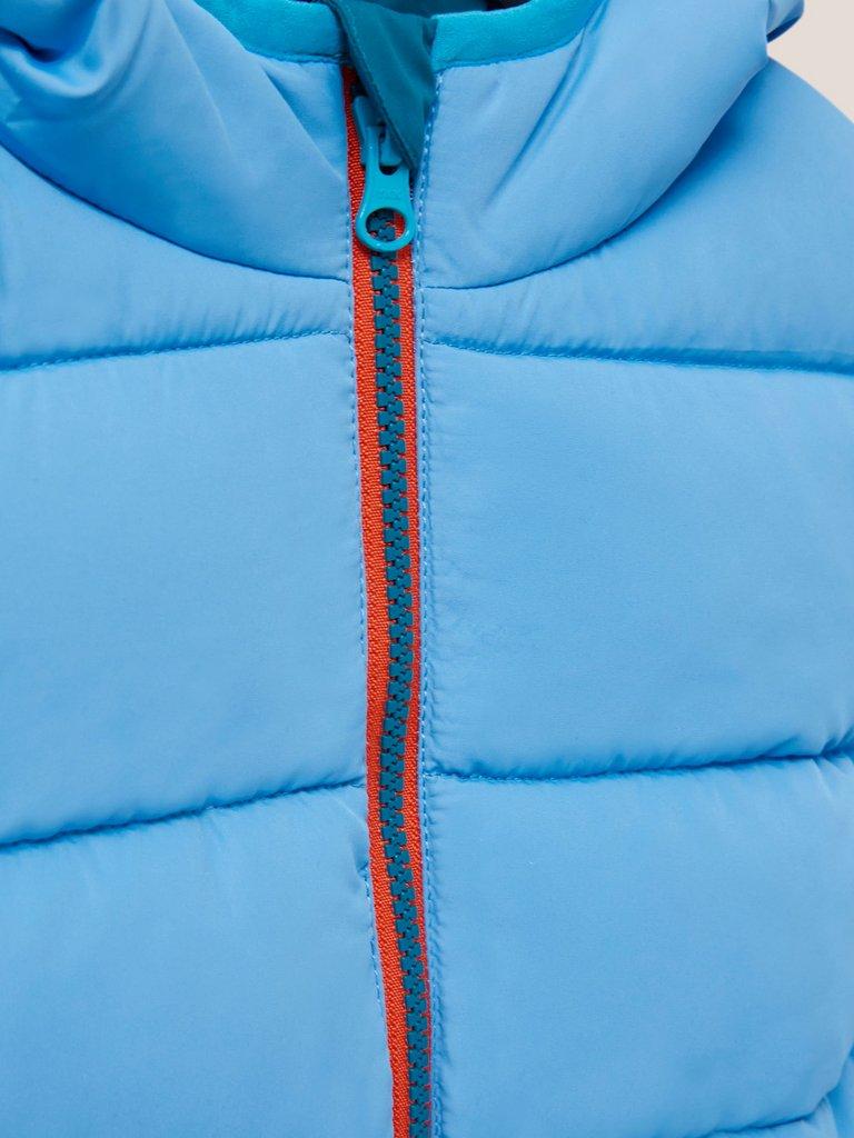 Quilted Puffer Jacket in BRT TEAL - FLAT DETAIL