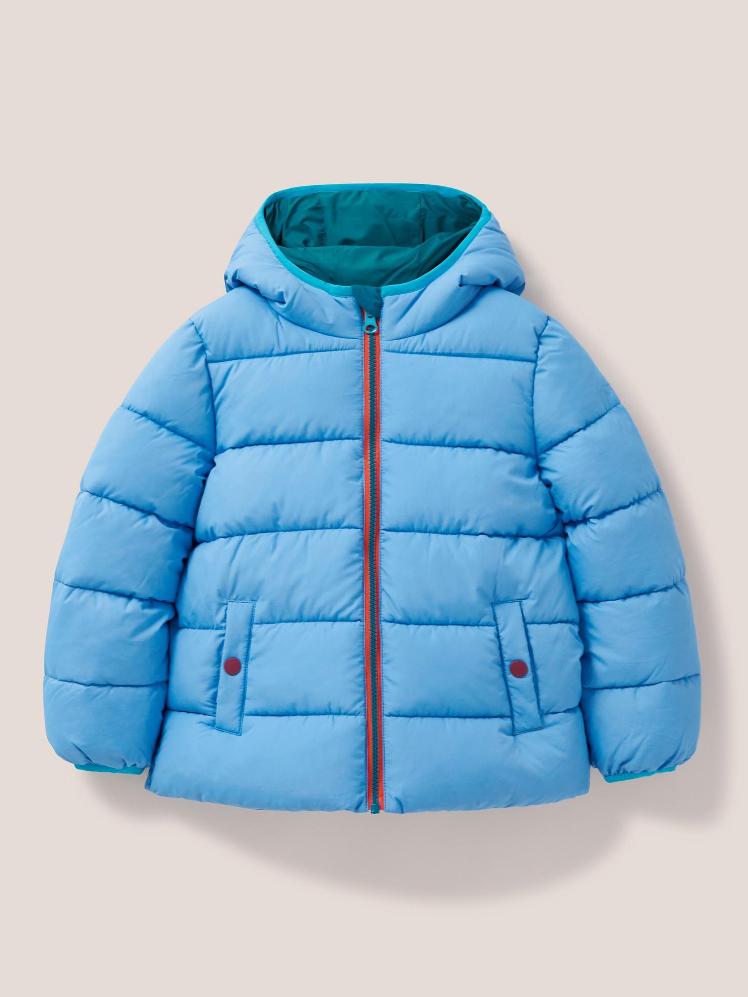 Quilted Puffer Jacket in BRT TEAL - FLAT FRONT