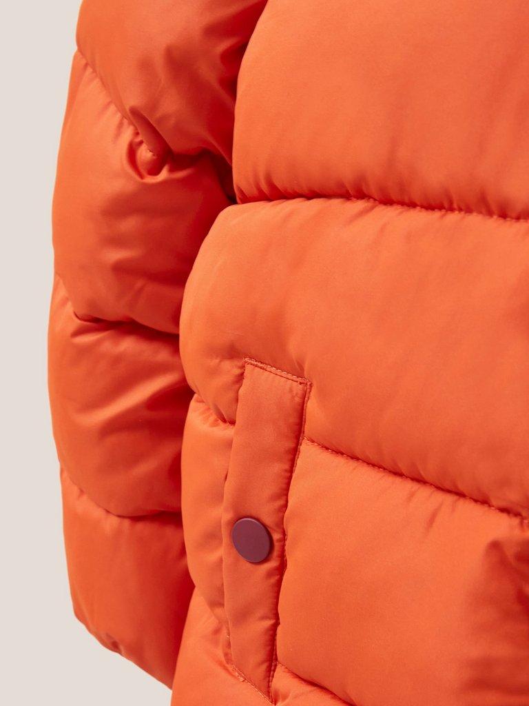 Quilted Puffer Jacket in MID ORANGE - FLAT DETAIL