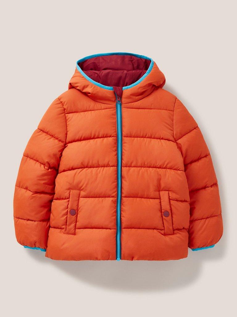 Quilted Puffer Jacket in MID ORANGE - FLAT FRONT