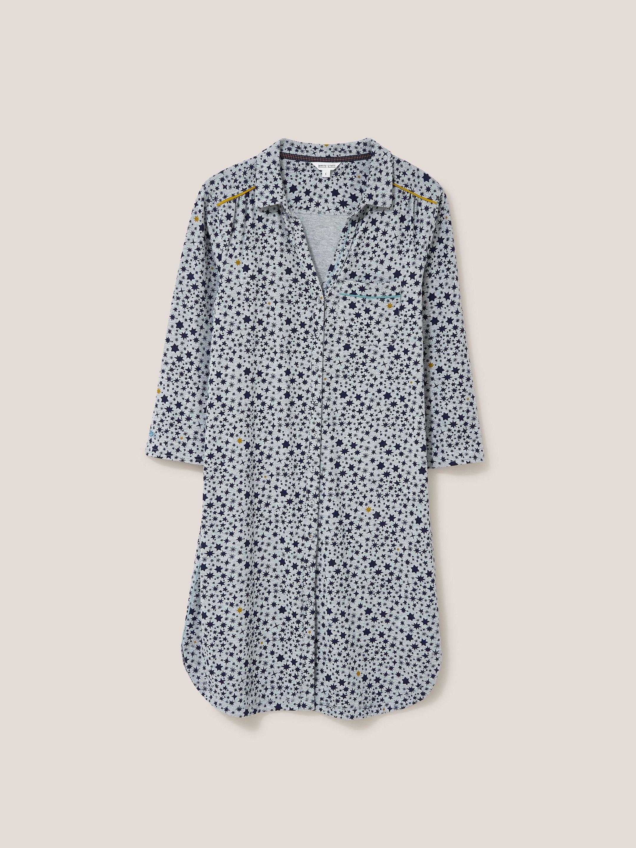 Annie Relaxed Fit Nightie in GREY MLT - FLAT FRONT