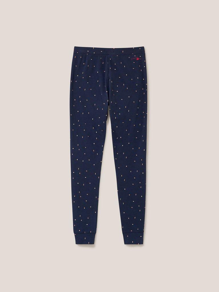 Selena Jersey Legging in NAVY MULTI - FLAT BACK