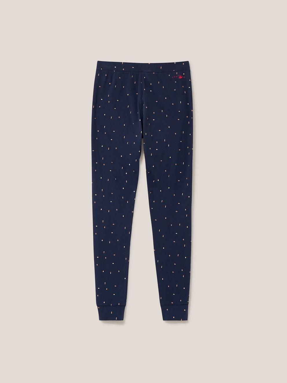 Selena Jersey Legging in NAVY MULTI - FLAT BACK