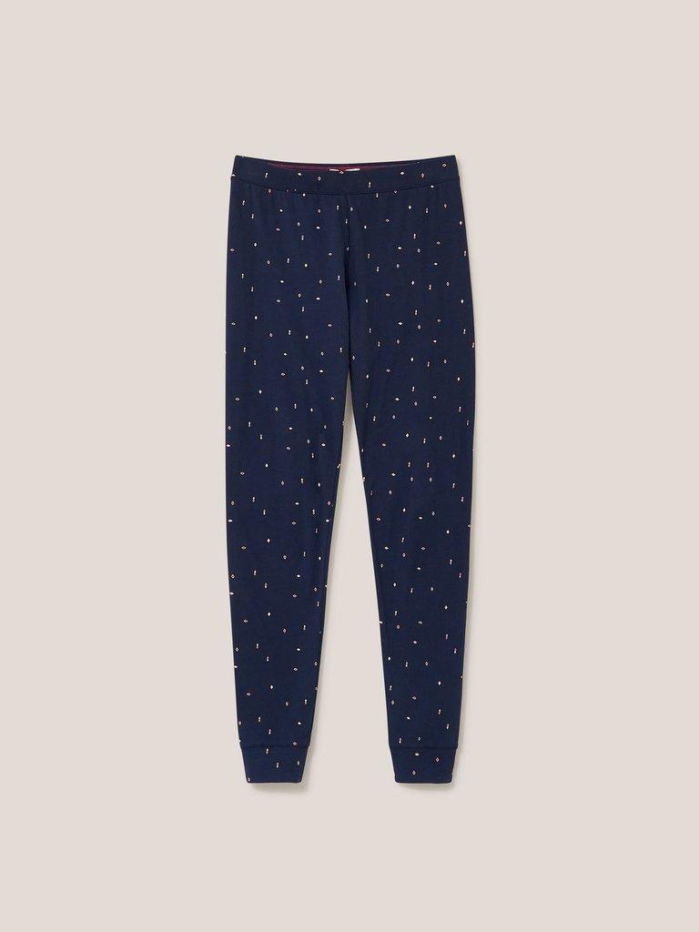 Selena Jersey Legging in NAVY MULTI - FLAT FRONT