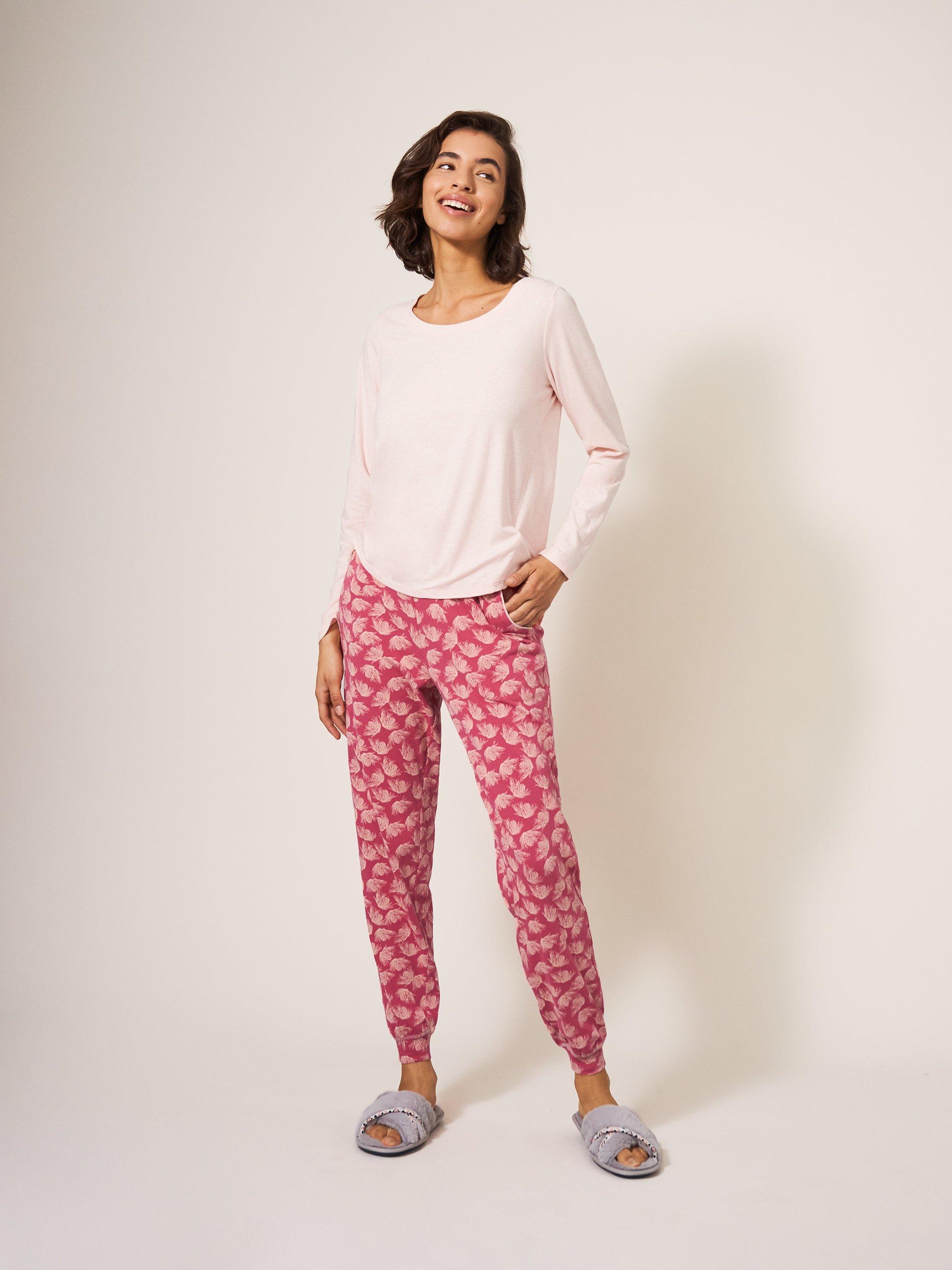 Freya Jersey Jogger in PINK MULTI White Stuff