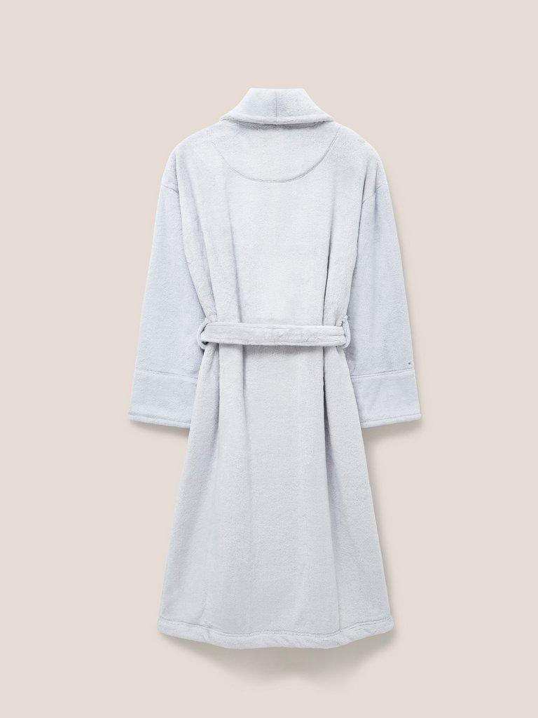 Clover Cosy Dressing Gown in LGT GREY - FLAT BACK