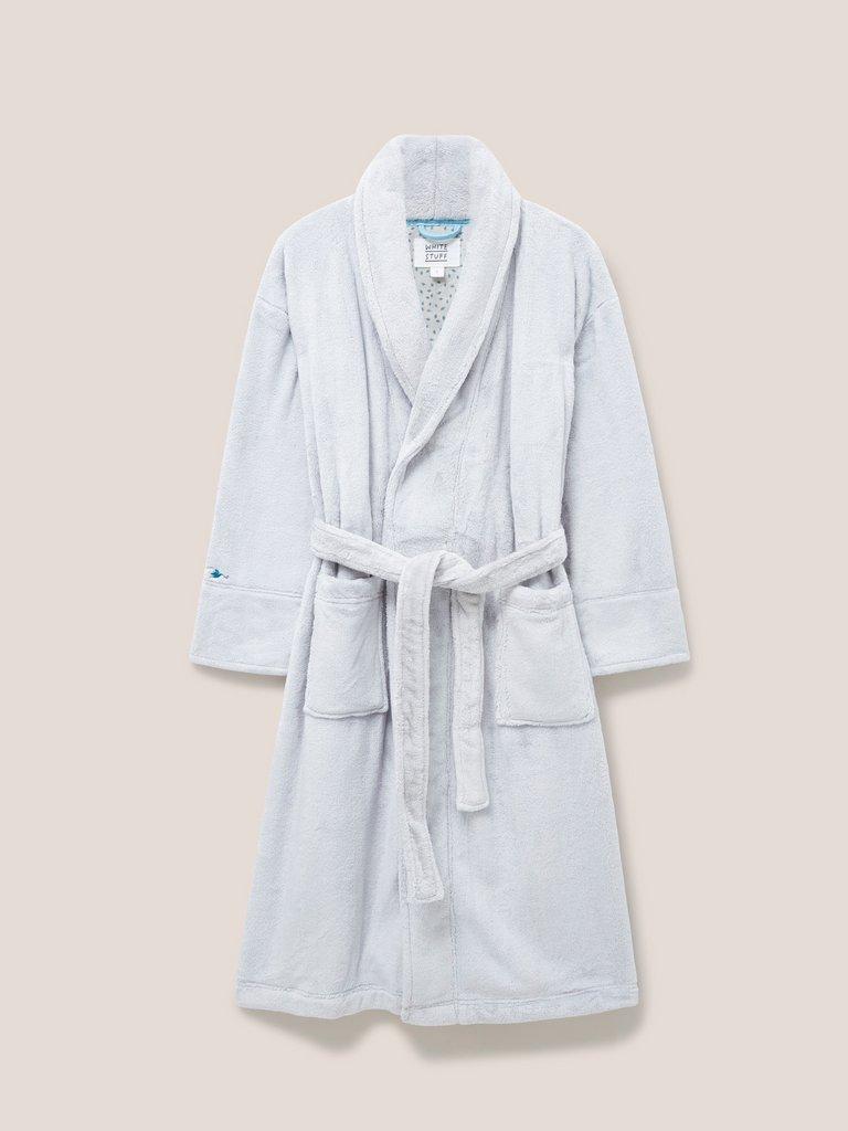 Clover Cosy Dressing Gown in LGT GREY - FLAT FRONT