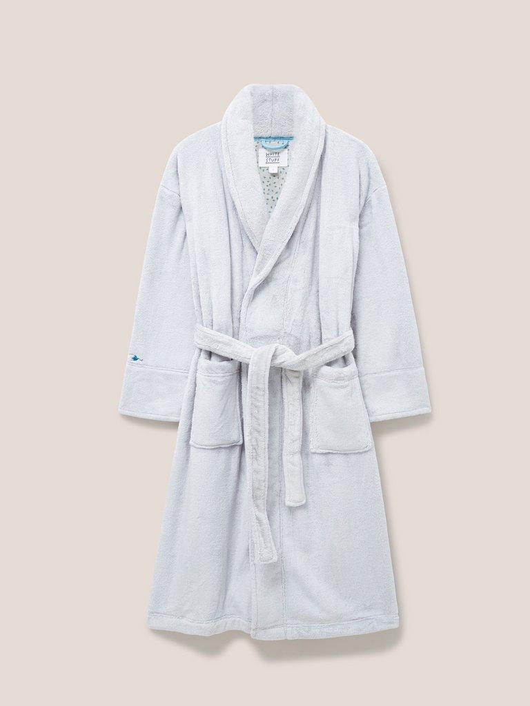 Clover Cosy Dressing Gown in LIGHT GREY White Stuff