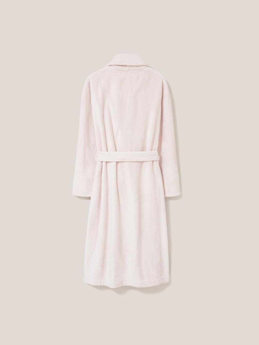 Clover Cosy Dressing Gown in LGT PINK - FLAT BACK