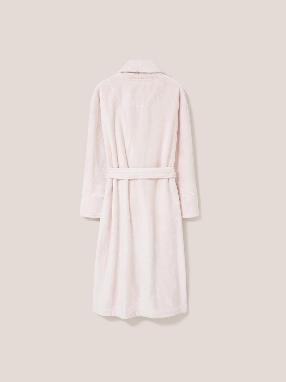 Clover Long Sleeve Dressing Gown in LGT PINK - FLAT BACK