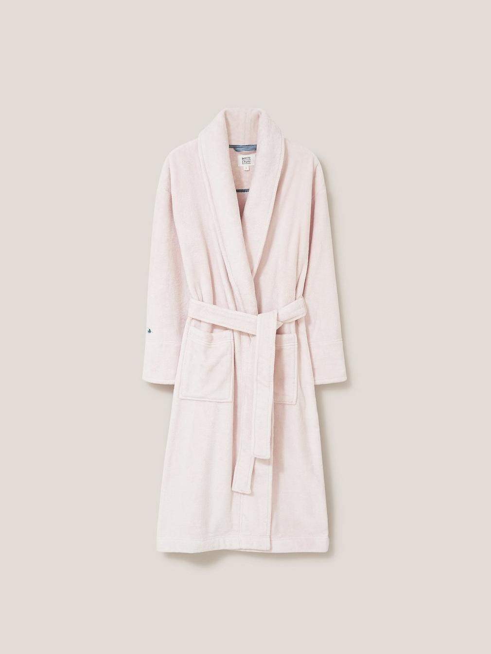 Clover Cosy Dressing Gown in LGT PINK - FLAT FRONT