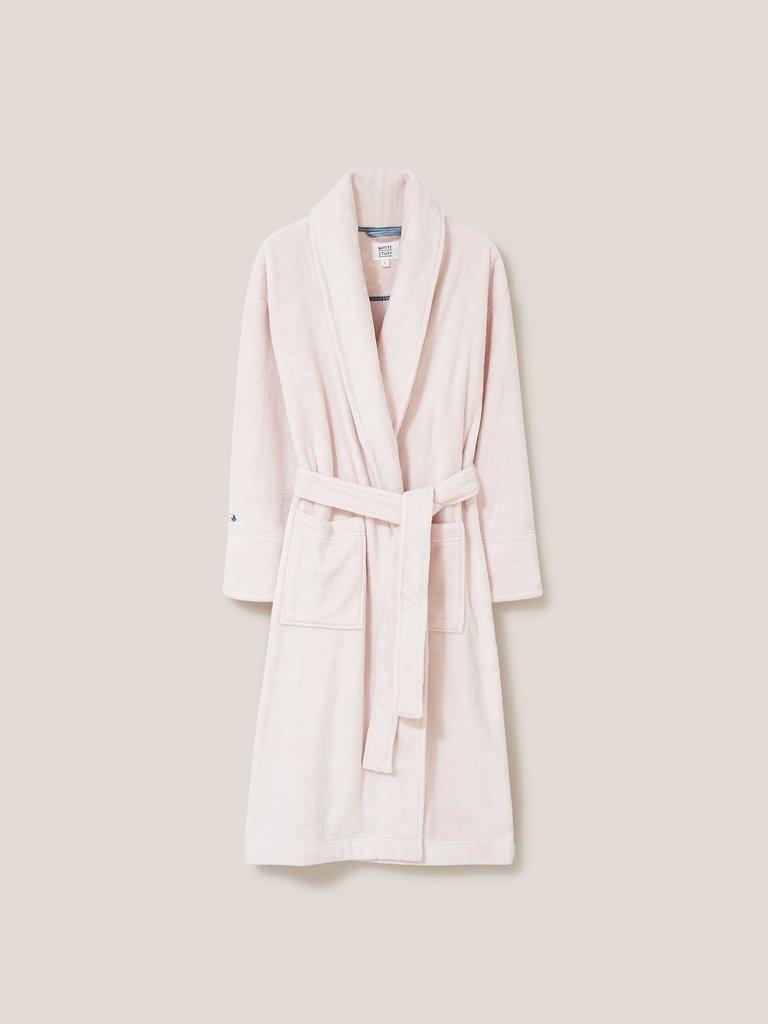 Clover Long Sleeve Dressing Gown in LGT PINK - FLAT FRONT