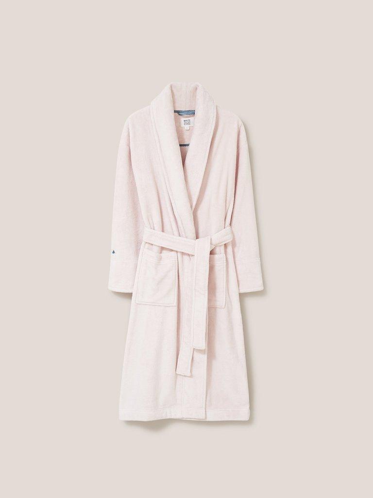 Clover Cosy Dressing Gown in LGT PINK - FLAT FRONT