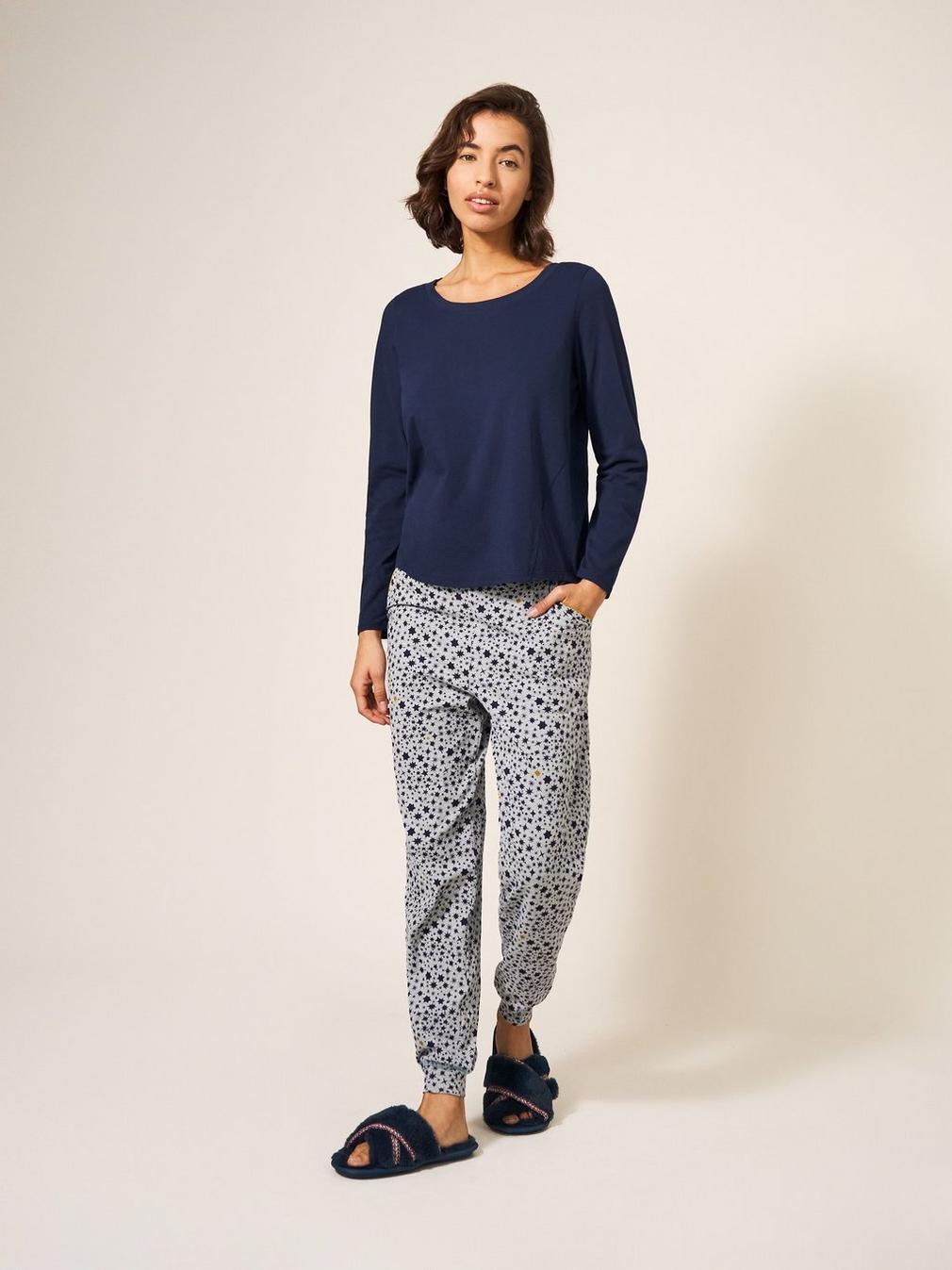 Eva Jersey PJ Top in DARK NAVY - LIFESTYLE